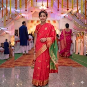 বাচ্চাদের জন্য রেডিমেড কাতান শাড়ি