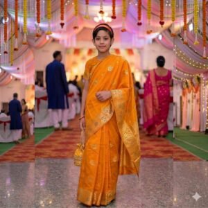 বাচ্চাদের জন্য রেডিমেড কাতান শাড়ি
