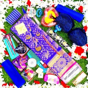 মহারাণী কাতান কম্বো ( নীল )-৩১ আইটেম জবাফুল ডিজাইন