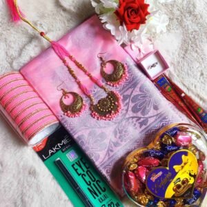 প্রিমিয়াম কাতান কম্বো প্যাকেজ - (Baby Pink)